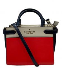 Kate Spade（ケイトスペード）の古着「ステイシー カラーブロック サッチェル」｜ネイビー×レッド