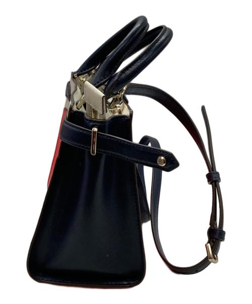 Kate Spade（ケイトスペード）Kate Spade (ケイトスペード) ステイシー カラーブロック サッチェル ネイビー×レッドの古着・服飾アイテム