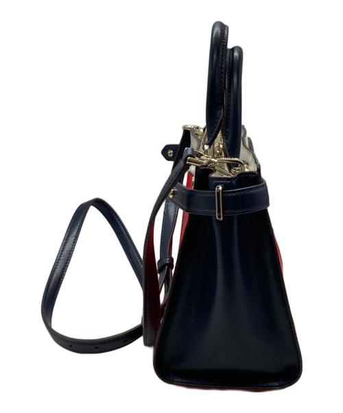 Kate Spade（ケイトスペード）Kate Spade (ケイトスペード) ステイシー カラーブロック サッチェル ネイビー×レッドの古着・服飾アイテム