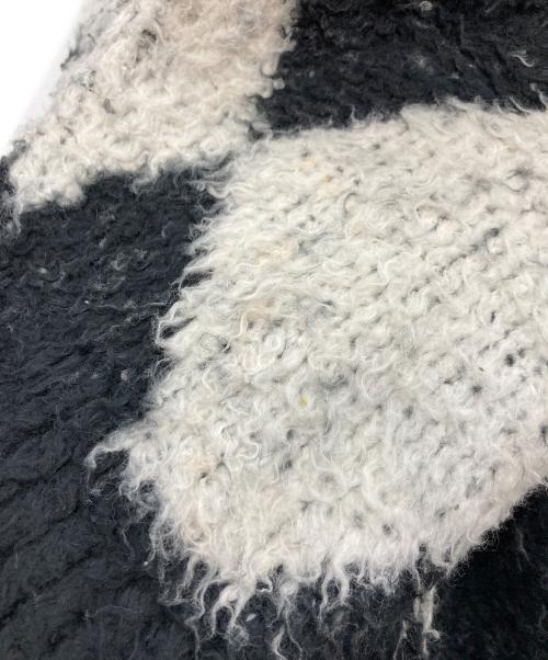 CELINE（セリーヌ）CELINE (セリーヌ) ハーリキンチェック サーフスタイル ボクシー ニット ブラック×ホワイト サイズ:Mの古着・服飾アイテム