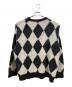 CELINE (セリーヌ) ハーリキンチェック サーフスタイル ボクシー ニット ブラック×ホワイト サイズ:M：40000円