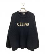CELINEセリーヌ）の古着「クルーネックロゴニット」｜ブラック