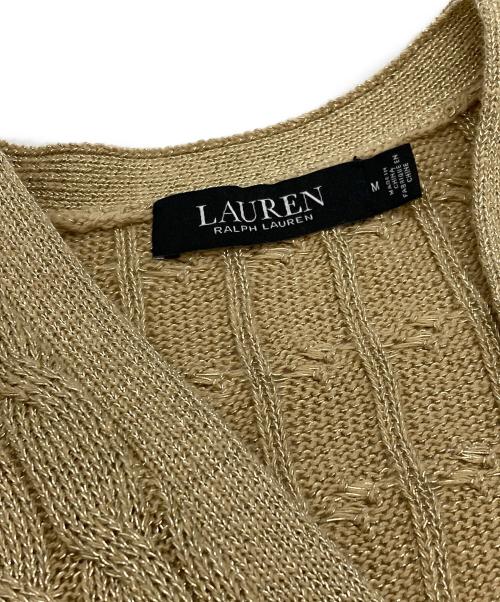 LAUREN RALPH LAUREN（ローレン ラルフ ローレン）LAUREN RALPH LAUREN (ローレン ラルフ ローレン) ニットカーディガン ゴールド サイズ:Mの古着・服飾アイテム