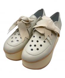 BELLY BUTTON（ベリーボタン）の古着「リボンシューズ」｜アイボリー