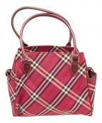 BURBERRY BLUE LABELバーバリー ブルー レーベル）の古着「ノバチェックハンドバッグ」｜レッド