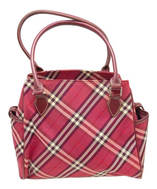 BURBERRY BLUE LABEL（バーバリー ブルー レーベル）BURBERRY BLUE LABEL (バーバリー ブルー レーベル) ノバチェックハンドバッグ レッドの古着・服飾アイテム