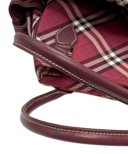BURBERRY BLUE LABEL（バーバリー ブルー レーベル）BURBERRY BLUE LABEL (バーバリー ブルー レーベル) ノバチェックハンドバッグ レッドの古着・服飾アイテム