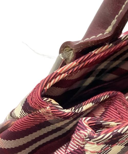 BURBERRY BLUE LABEL（バーバリー ブルー レーベル）BURBERRY BLUE LABEL (バーバリー ブルー レーベル) ノバチェックハンドバッグ レッドの古着・服飾アイテム