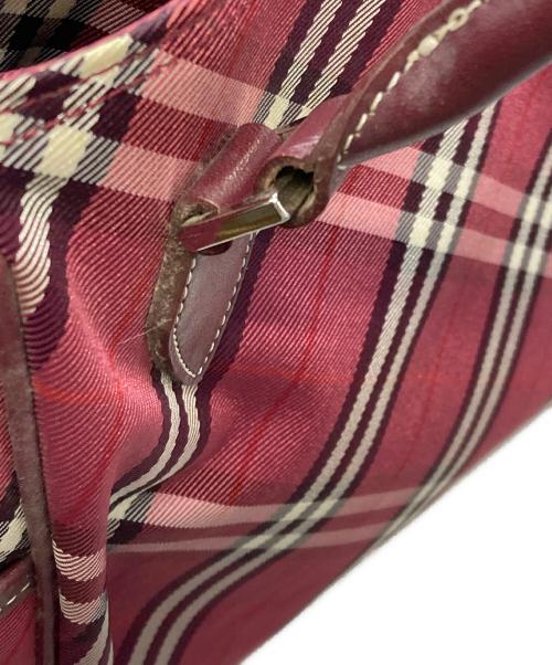 BURBERRY BLUE LABEL（バーバリー ブルー レーベル）BURBERRY BLUE LABEL (バーバリー ブルー レーベル) ノバチェックハンドバッグ レッドの古着・服飾アイテム