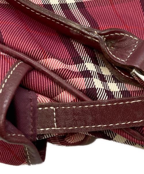 BURBERRY BLUE LABEL（バーバリー ブルー レーベル）BURBERRY BLUE LABEL (バーバリー ブルー レーベル) ノバチェックハンドバッグ レッドの古着・服飾アイテム