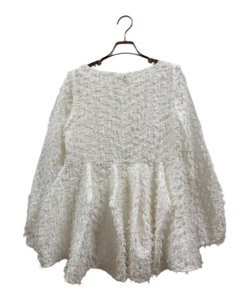 CADUNE（カデュネ）CADUNE (カデュネ) ジャガードペプラムブラウス ホワイト サイズ:Sの古着・服飾アイテム