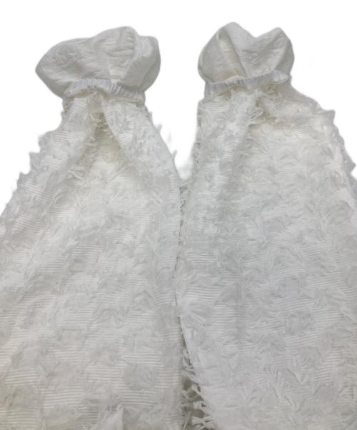 CADUNE（カデュネ）CADUNE (カデュネ) ジャガードペプラムブラウス ホワイト サイズ:Sの古着・服飾アイテム