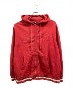stussyステューシー）の古着「アーチロゴジップパーカー」｜レッド