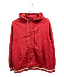 stussy（ステューシー）の古着「アーチロゴジップパーカー」｜レッド