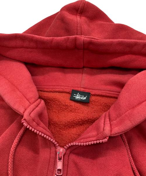 stussy（ステューシー）stussy (ステューシー) アーチロゴジップパーカー レッド サイズ:Ⅼの古着・服飾アイテム