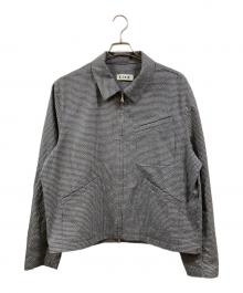 coor（クアー）の古着「Micro Check Shirt Zip-Up」｜ブルー