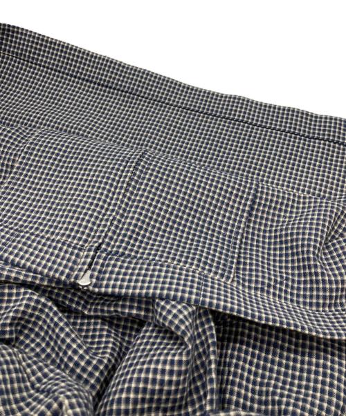 coor（クアー）COOR (クアー) Micro Check Shirt Zip-Up ブルー サイズ:XLの古着・服飾アイテム