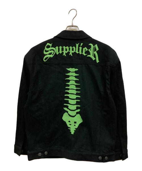 SUPPLIER（サプライヤー）SUPPLIER (サプライヤー) デニムジャケット グリーン×ブラック サイズ:Ⅼの古着・服飾アイテム
