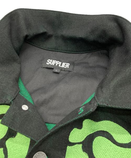 SUPPLIER（サプライヤー）SUPPLIER (サプライヤー) デニムジャケット グリーン×ブラック サイズ:Ⅼの古着・服飾アイテム