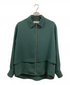 CULLNIクルニ）の古着「レイヤードジップシャツ」｜グリーン