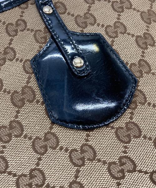 GUCCI（グッチ）GUCCI (グッチ) パテントレザートートバッグ ブラウンの古着・服飾アイテム