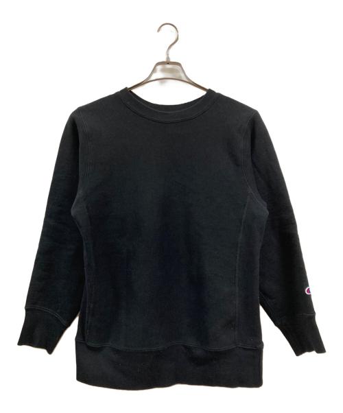 Champion REVERSE WEAVE（チャンピオン リバース ウィーブ）Champion REVERSE WEAVE (チャンピオン リバース ウィーブ) リバースウィーブクルーネックスウェット ブラック サイズ:Ｍの古着・服飾アイテム