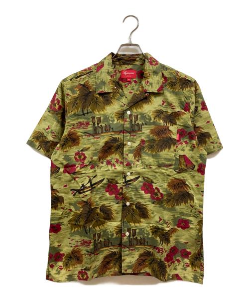 SUPREME（シュプリーム）Supreme (シュプリーム) オープンカラーシャツ グリーン×ブラウン サイズ:Ｍの古着・服飾アイテム