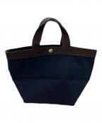 Herve Chapelierエルベシャプリエ）の古着「舟形トートバッグバッグ」｜ブラウン×ネイビー