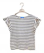 BLUE LABEL CRESTBRIDGEブルーレーベルクレストブリッジ）の古着「ボーダーカットソー」｜ホワイト×ネイビー