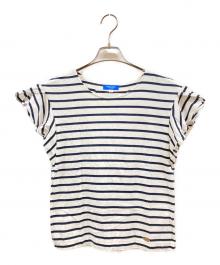 BLUE LABEL CRESTBRIDGE（ブルーレーベルクレストブリッジ）の古着「ボーダーカットソー」｜ホワイト×ネイビー