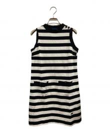 BLUE LABEL CRESTBRIDGE（ブルーレーベルクレストブリッジ）の古着「ボーダーワンピース」｜ブラック×ホワイト