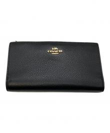 COACH（コーチ）の古着「スリム ジップ ウォレット」｜ブラック