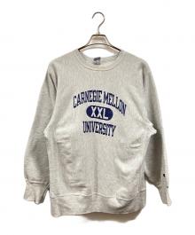 Champion（チャンピオン）の古着「90’ｓ刺繍タグリバースウィーブスウェット」｜グレー