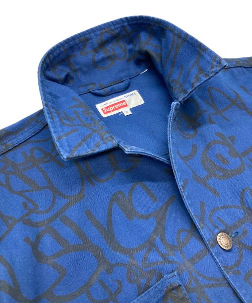 COMME des GARCONS SHIRT（コムデギャルソンシャツ）COMME des GARCONS SHIRT (コムデギャルソンシャツ) SUPREME (シュプリーム) 18AW Painted Canvas Chore Coat ネイビー サイズ:Mの古着・服飾アイテム