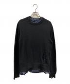 Maison Margielaメゾンマルジェラ）の古着「ダメージ加工クルーネックニット」｜ブラック