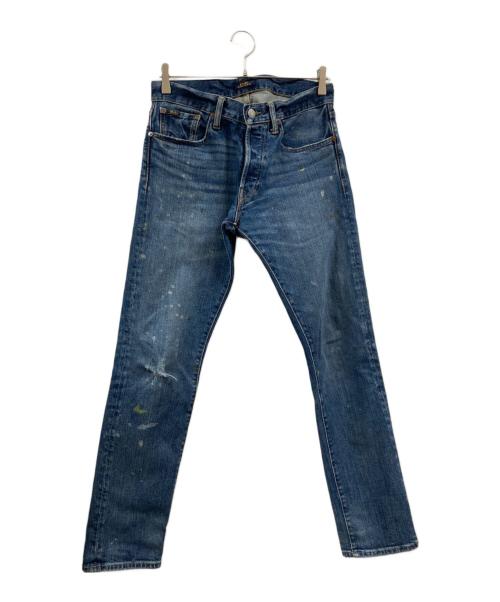 POLO RALPH LAUREN（ポロ・ラルフローレン）POLO RALPH LAUREN (ポロ・ラルフローレン) ボタンフライペイントデニムパンツ インディゴ サイズ:29/30の古着・服飾アイテム