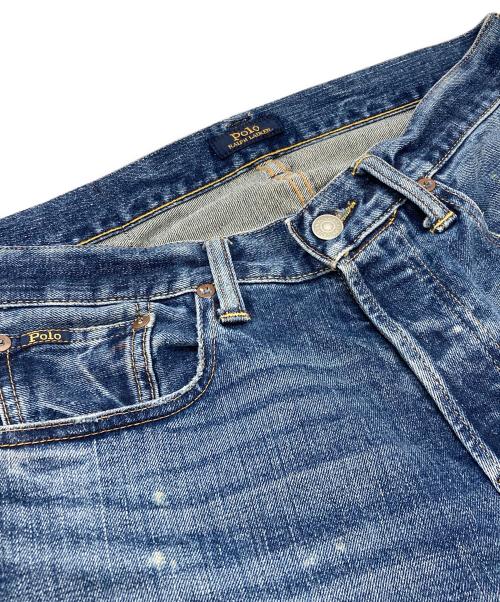 POLO RALPH LAUREN（ポロ・ラルフローレン）POLO RALPH LAUREN (ポロ・ラルフローレン) ボタンフライペイントデニムパンツ インディゴ サイズ:29/30の古着・服飾アイテム