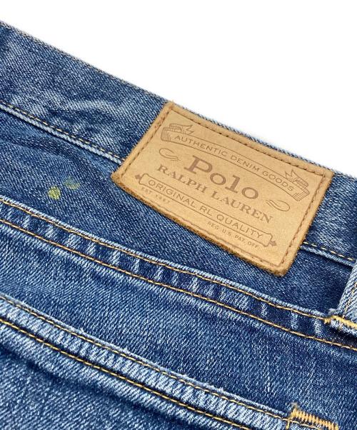 POLO RALPH LAUREN（ポロ・ラルフローレン）POLO RALPH LAUREN (ポロ・ラルフローレン) ボタンフライペイントデニムパンツ インディゴ サイズ:29/30の古着・服飾アイテム