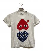 PLAY COMME des GARCONSプレイコムデギャルソン）の古着「ダブルハートTシャツ」｜ホワイト
