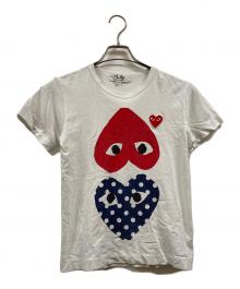 PLAY COMME des GARCONS（プレイコムデギャルソン）の古着「ダブルハートTシャツ」｜ホワイト