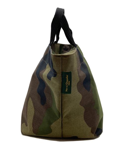 Herve Chapelier（エルベシャプリエ）Herve Chapelier (エルベシャプリエ) カモフラージュ柄ナイロン舟型トート グリーンの古着・服飾アイテム