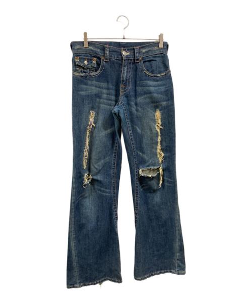 TRUE RELIGION（トゥルー レリジョン）TRUE RELIGION (トゥルー レリジョン) ダメージ加工フレアデニムパンツ インディゴ サイズ:29の古着・服飾アイテム