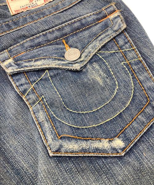 TRUE RELIGION（トゥルー レリジョン）TRUE RELIGION (トゥルー レリジョン) ダメージ加工フレアデニムパンツ インディゴ サイズ:29の古着・服飾アイテム