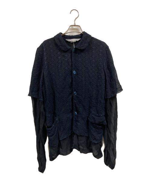 COMME des GARCONS（コムデギャルソン）COMME des GARCONS (コムデギャルソン) レイヤードジャケット ブラック×ブルー サイズ:Mの古着・服飾アイテム