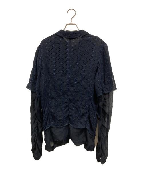 COMME des GARCONS（コムデギャルソン）COMME des GARCONS (コムデギャルソン) レイヤードジャケット ブラック×ブルー サイズ:Mの古着・服飾アイテム