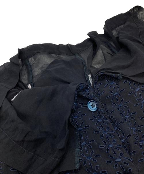 COMME des GARCONS（コムデギャルソン）COMME des GARCONS (コムデギャルソン) レイヤードジャケット ブラック×ブルー サイズ:Mの古着・服飾アイテム