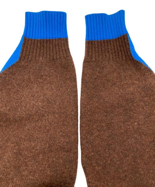 sense era（センスエラ）sense era (センスエラ) レイヤードウールニット ブラウン×ブルー サイズ:Ⅼの古着・服飾アイテム