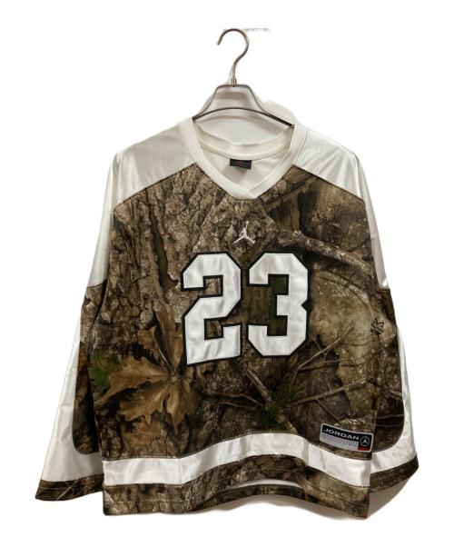 JORDAN（ジョーダン）JORDAN (ジョーダン) ブルックリン リアルツリー ホッケージャージー カーキ×ホワイト サイズ:Mの古着・服飾アイテム