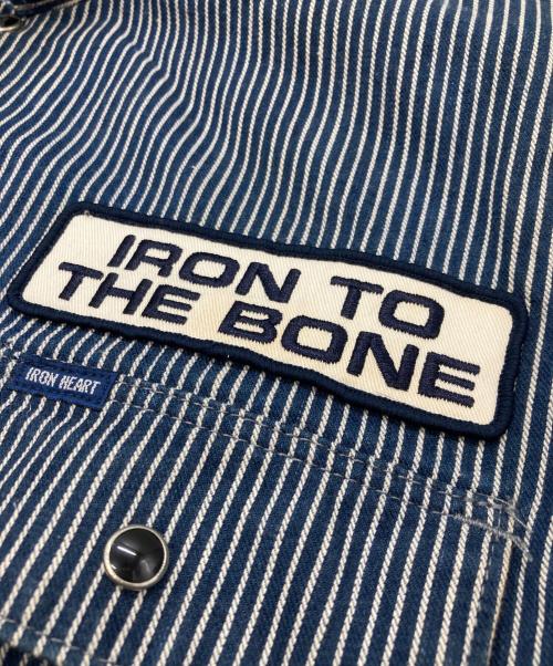 IRON HEART（アイアンハート）IRON HEART (アイアンハート) ヒッコリーワーク半袖シャツ ネイビー サイズ:Sの古着・服飾アイテム