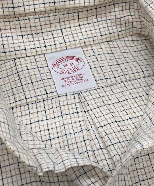 BROOKS BROTHERS（ブルックスブラザーズ）BROOKS BROTHERS (ブルックスブラザーズ) ボタンダウンチェックシャツ ベージュ サイズ:16-31の古着・服飾アイテム